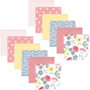 imageHudson Baby Unisex Baby Flannel Washcloths Boy Woodland Pals 12Pk One SizeModern Botanical 12 Pack