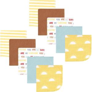 imageHudson Baby Unisex Baby Flannel Washcloths Boy Woodland Pals 12Pk One SizeMy Sunshine 10 Pack