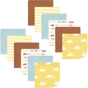 imageHudson Baby Unisex Baby Flannel Washcloths Boy Woodland Pals 12Pk One SizeMy Sunshine 12 Pack