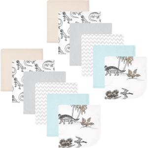 imageHudson Baby Unisex Baby Flannel Washcloths Boy Woodland Pals 12Pk One SizeNeutral Dino World 12pack