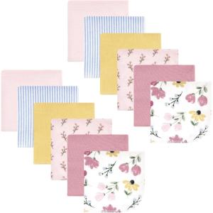 imageHudson Baby Unisex Baby Flannel Washcloths Boy Woodland Pals 12Pk One SizeSoft Painted Floral 12 Pack
