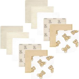 imageHudson Baby Unisex Baby Flannel Washcloths Boy Woodland Pals 12Pk One SizeTeddy Bears 12 Pack