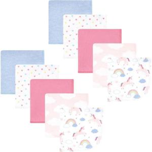 imageHudson Baby Unisex Baby Flannel Washcloths Boy Woodland Pals 12Pk One SizeUnicorns Rainbows 10 Pack