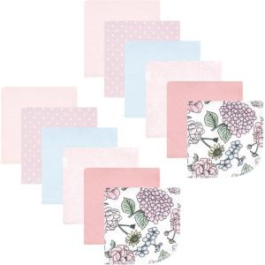 imageHudson Baby Unisex Baby Flannel Washcloths Boy Woodland Pals 12Pk One SizeVintage Blossom 12 Pack