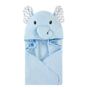 imageHudson Baby Unisex Baby Rayon from Bamboo Animal Face Hooded Towel Blue Elephant One SizeBlue Elephant