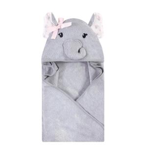 imageHudson Baby Unisex Baby Rayon from Bamboo Animal Face Hooded Towel Blue Elephant One SizeFloral Elephant