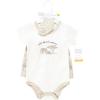 imageHudson Baby Unisex Baby Bodysuit Short and Sock 3Piece SetBeige Safari
