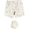 imageHudson Baby Unisex Baby Bodysuit Short and Sock 3Piece SetBeige Safari