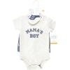imageHudson Baby Unisex Baby Bodysuit Short and Sock 3Piece SetMamas Boy Blue Star