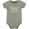 imageHudson Baby Unisex Baby Bodysuit Short and Sock 3Piece SetMamas Boy Sage Dino