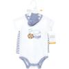 imageHudson Baby Unisex Baby Bodysuit Short and Sock 3Piece SetMilk and Cookie Better Together