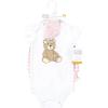 imageHudson Baby Unisex Baby Bodysuit Short and Sock 3Piece SetPink Teddy Bear
