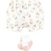 imageHudson Baby Unisex Baby Bodysuit Short and Sock 3Piece SetSoft Pink Basic Tulip
