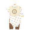 imageHudson Baby Unisex Baby Cotton Bodysuit Pant and Bib Set Peace Love Flowers NewbornBrave Lion