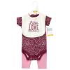 imageHudson Baby Unisex Baby Cotton Bodysuit Pant and Bib Set Peace Love Flowers NewbornLittle Love Flowers