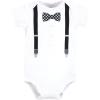 imageHudson Baby Unisex Baby Cotton Bodysuit Pant and Shoe SetBlack Gingham Bow Tie