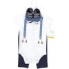 imageHudson Baby Unisex Baby Cotton Bodysuit Pant and Shoe SetBlue Anchor Suspender