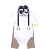 imageHudson Baby Unisex Baby Cotton Bodysuit Pant and Shoe SetBlue Gingham Bow Tie