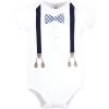 imageHudson Baby Unisex Baby Cotton Bodysuit Pant and Shoe SetBlue Gingham Bow Tie