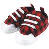 imageHudson Baby Unisex Baby Cotton Bodysuit Pant and Shoe SetBuffalo Plaid Bow Tie