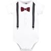 imageHudson Baby Unisex Baby Cotton Bodysuit Pant and Shoe SetBurgundy Black Bow Tie