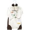 imageHudson Baby Unisex Baby Cotton Bodysuit Pant and Shoe SetDinosaur Adventures