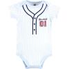 imageHudson Baby Unisex Baby Cotton Bodysuit Pant and Shoe SetLt Blue Baseball
