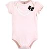 imageHudson Baby Unisex Baby Cotton Bodysuit Pant and Shoe SetPink Black Necklace