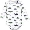 imageHudson Baby Unisex Baby Cotton BodysuitsBlue Green Dino
