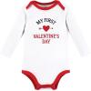 imageHudson Baby Unisex Baby Cotton BodysuitsBoy First Valentine Easter