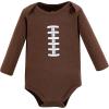 imageHudson Baby Unisex Baby Cotton BodysuitsBrown Football Buddy