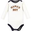 imageHudson Baby Unisex Baby Cotton BodysuitsBrown Navy Mamas Boy