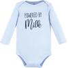 imageHudson Baby Unisex Baby Cotton BodysuitsNavy Milk and Cookie