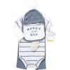 imageHudson Baby Unisex Baby Cotton Layette SetBlue Suspenders