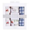 imageHudson Baby Unisex Baby Cotton Muslin Swaddle Blankets Woodland 3PackBoy Farm Animals