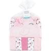 imageHudson Baby Unisex Baby Hooded Towel and Five Washcloths Modern Giraffe One SizeFloral Pretty Elephant