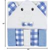 imageHudson Baby Unisex Baby Hooded Towel and Five Washcloths Modern Giraffe One SizeGingham Elephant