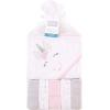 imageHudson Baby Unisex Baby Hooded Towel and Five Washcloths Modern Giraffe One SizePink Unicorn