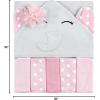 imageHudson Baby Unisex Baby Hooded Towel and Five Washcloths Modern Giraffe One SizeWhite Dots Pretty Elephant