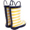 imageHudson Baby Unisex Baby Rain BootsYellow Navy Stripe