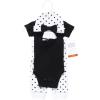 imageHudson Baby Unisex Thermal Preemie Layette Set 4pc Short Sleeve OutfitBlack White Dots