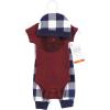 imageHudson Baby Unisex Thermal Preemie Layette Set 4pc Short Sleeve OutfitNavy Plaid