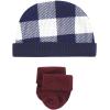 imageHudson Baby Unisex Thermal Preemie Layette Set 4pc Short Sleeve OutfitNavy Plaid