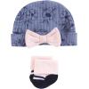 imageHudson Baby Unisex Thermal Preemie Layette Set 4pc Short Sleeve OutfitNavy Toile