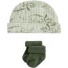 imageHudson Baby Unisex Thermal Preemie Layette Set 4pc Short Sleeve OutfitSage Dinosaur