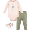 imageHudson Baby Baby Cotton Bodysuit Pant and Shoe SetSage