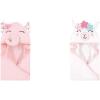 imageHudson Baby Girl Animal Face Hooded Towel 2Pack Floral Pretty Elephant Flower LlamaFloral Pretty Elephant Flower Llama