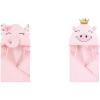 imageHudson Baby Girl Animal Face Hooded Towel 2Pack Floral Pretty Elephant Flower LlamaFloral Pretty Elephant Pig