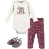 imageHudson Baby Unisex Baby Cotton Bodysuit Pant and Shoe SetLittle Love Flowers
