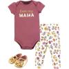 imageHudson Baby Unisex Baby Cotton Bodysuit Pant and Shoe SetMama Autumn Floral
